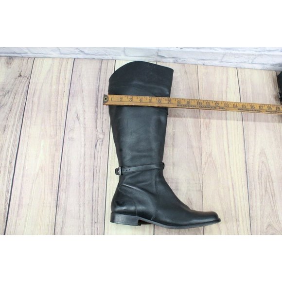 LL Bean Black Leather Side Zip Tall Riding Boots Brazil Made 9 Wide - Picture 11 of 12